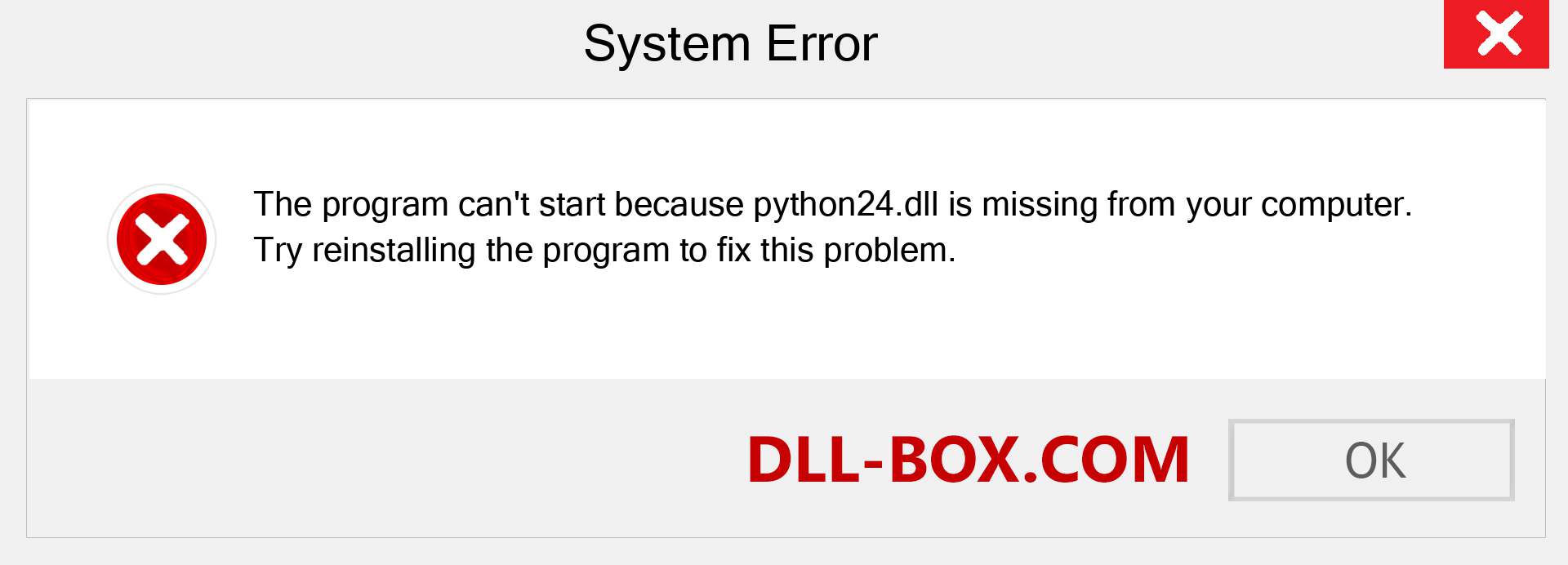  python24.dll file is missing?. Download for Windows 7, 8, 10 - Fix  python24 dll Missing Error on Windows, photos, images